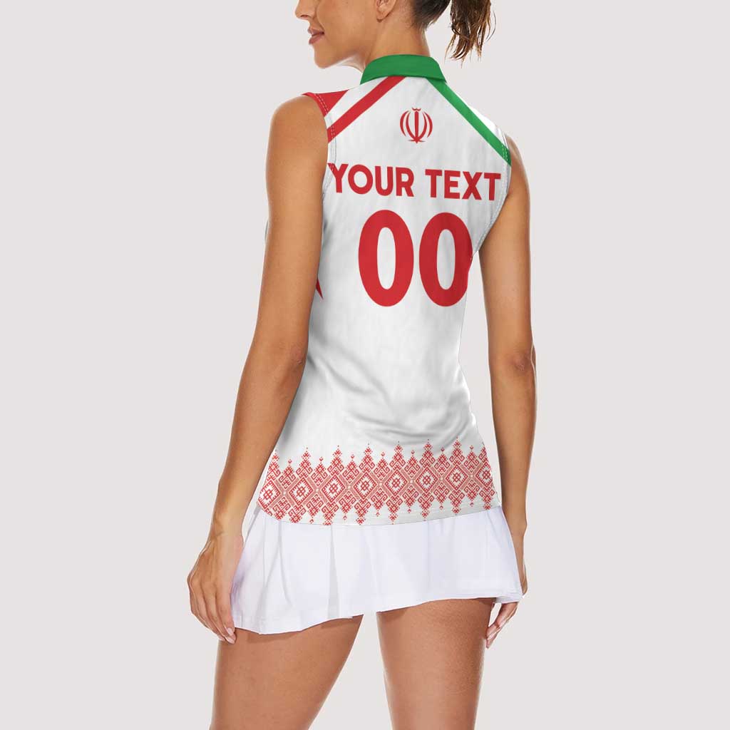 Custom Football 2026 Iran Women Sleeveless Polo Shirt Team Melli Come On