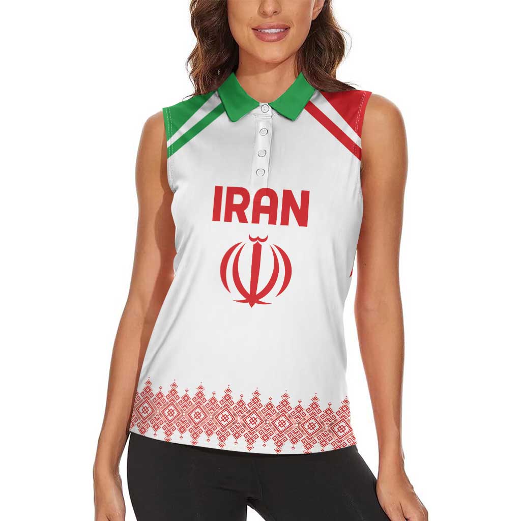 Custom Football 2026 Iran Women Sleeveless Polo Shirt Team Melli Come On