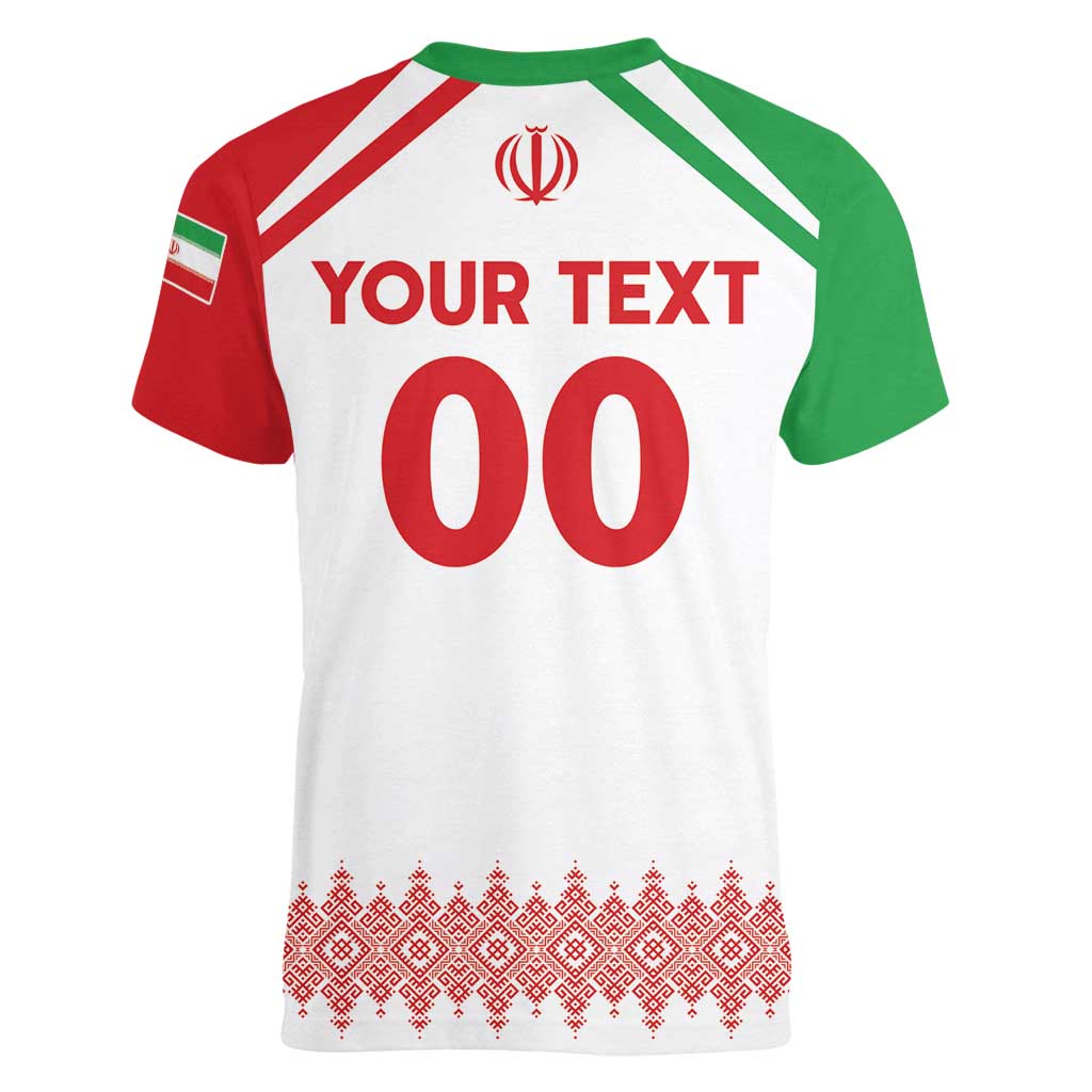 Custom Football 2026 Iran Women V-Neck T-Shirt Team Melli Come On
