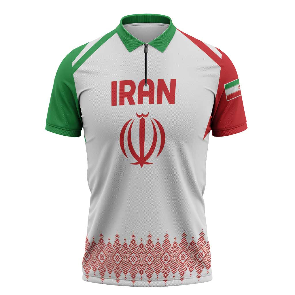 Custom Football 2026 Iran Zipper Polo Shirt Team Melli Come On
