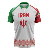 Custom Football 2026 Iran Zipper Polo Shirt Team Melli Come On