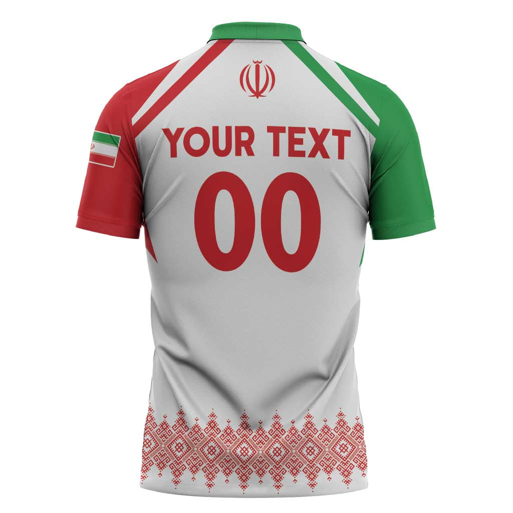 Custom Football 2026 Iran Zipper Polo Shirt Team Melli Come On