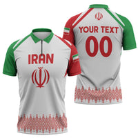 Custom Football 2026 Iran Zipper Polo Shirt Team Melli Come On