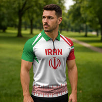Custom Football 2026 Iran Zipper Polo Shirt Team Melli Come On