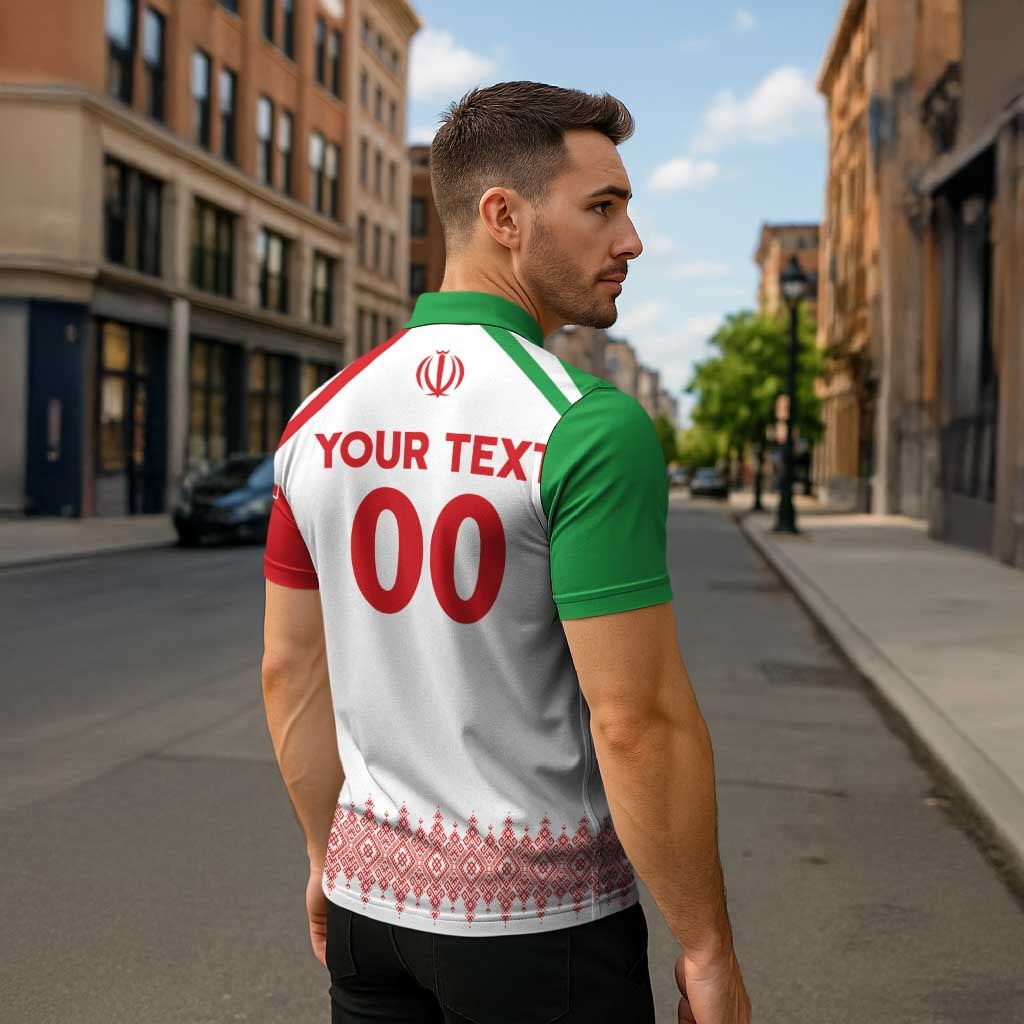 Custom Football 2026 Iran Zipper Polo Shirt Team Melli Come On