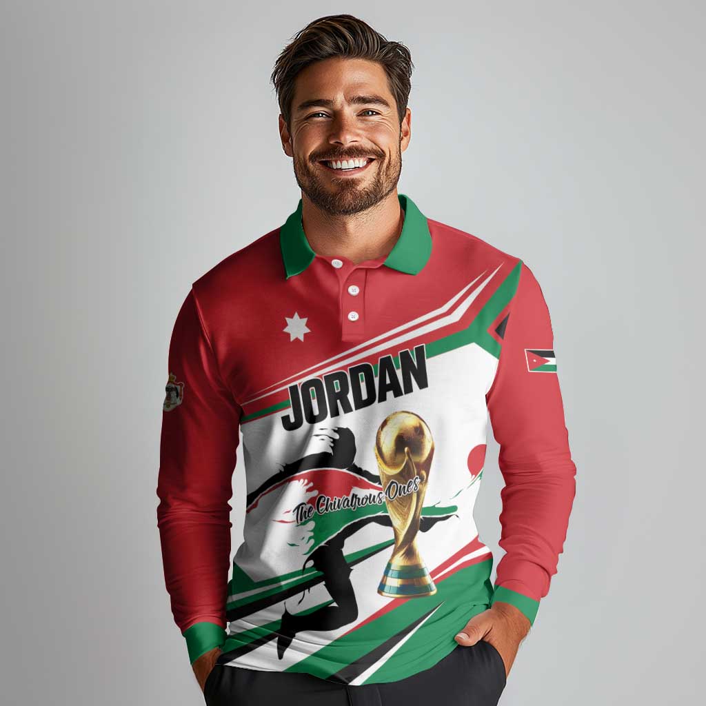 Custom Football 2026 Jordan Long Sleeve Polo Shirt Al Nashama Make History