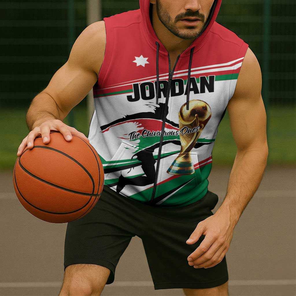Custom Football 2026 Jordan Sleeveless Zip Hoodie Al Nashama Make History