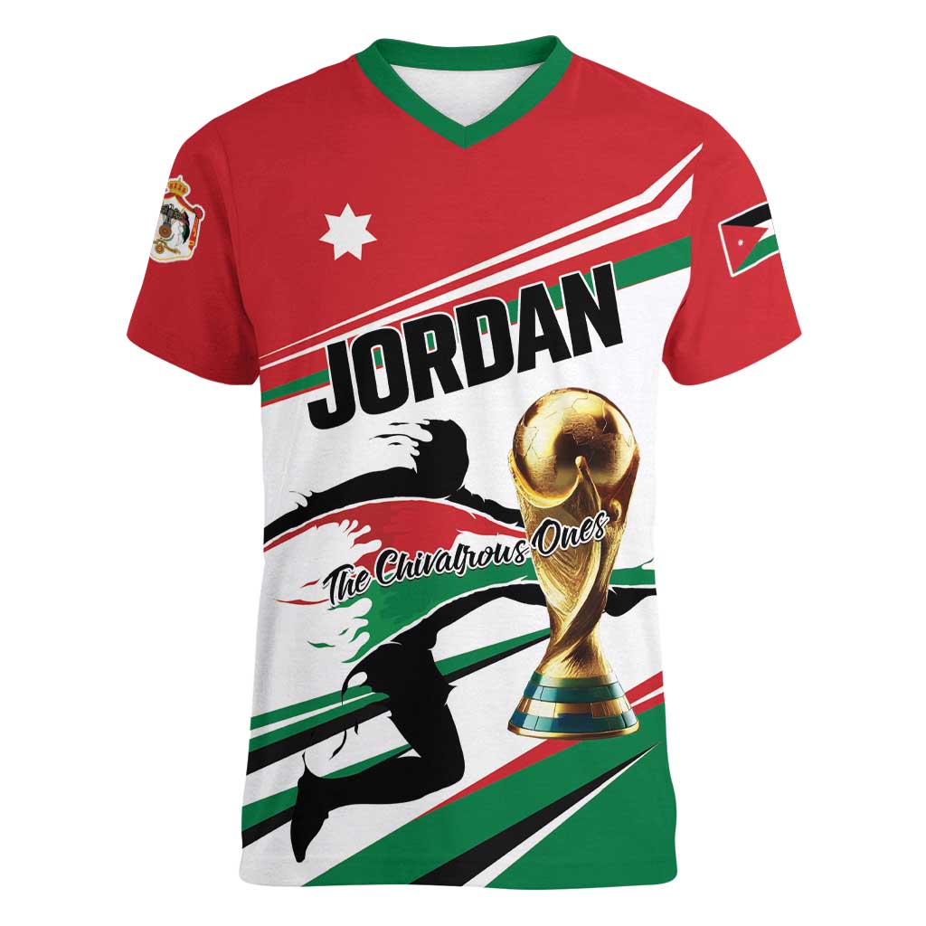 Custom Football 2026 Jordan Women V-Neck T-Shirt Al Nashama Make History