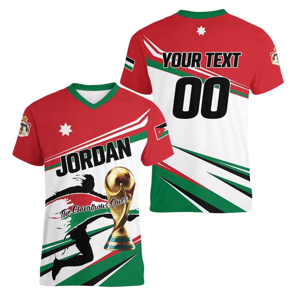 Custom Football 2026 Jordan Women V-Neck T-Shirt Al Nashama Make History