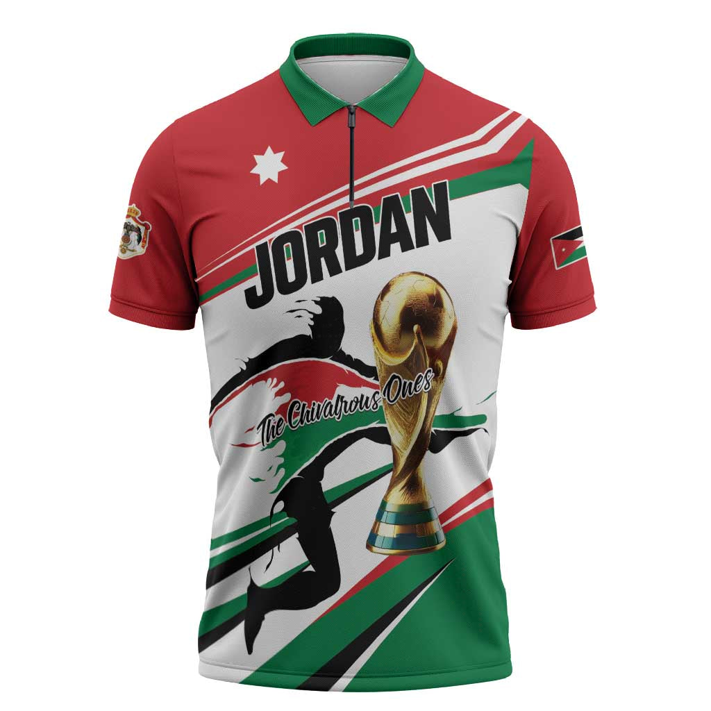 Custom Football 2026 Jordan Zipper Polo Shirt Al Nashama Make History