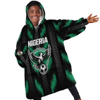 Custom Football Nigeria Kid Wearable Blanket Hoodie Soar Super Eagles