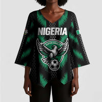 Custom Football Nigeria Kimono Sleeve Blouse Soar Super Eagles