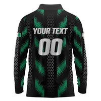 Custom Football Nigeria Long Sleeve Polo Shirt Soar Super Eagles