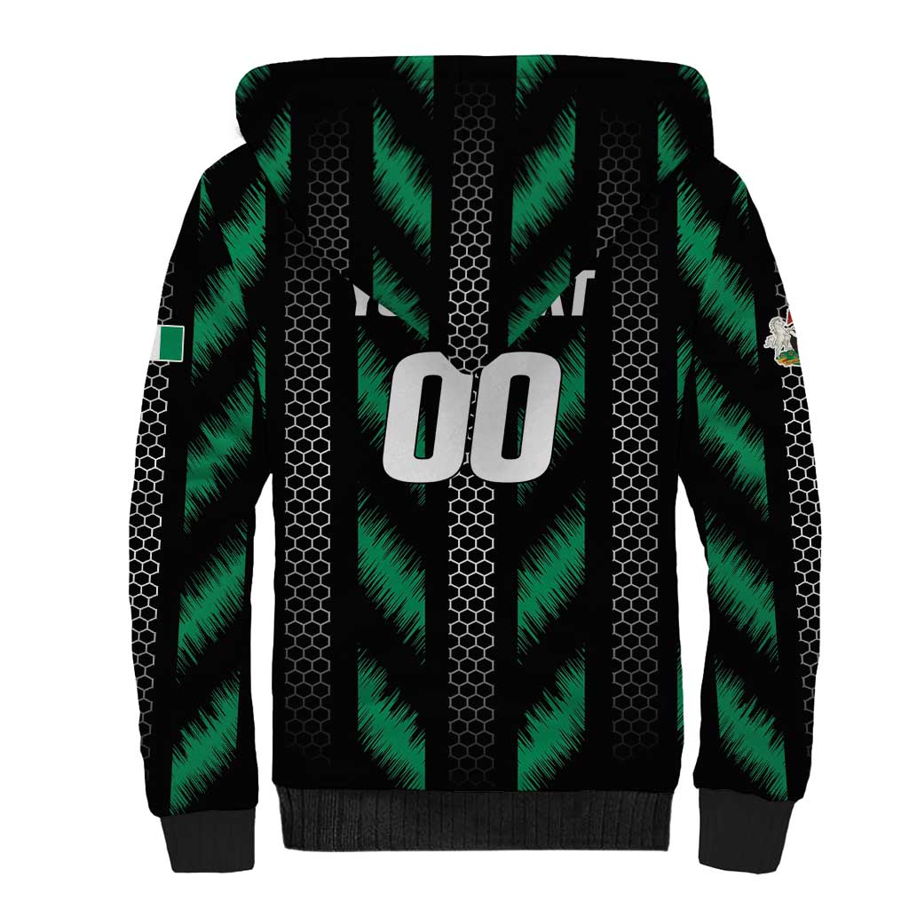 Custom Football Nigeria Sherpa Hoodie Soar Super Eagles