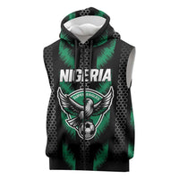 Custom Football Nigeria Sleeveless Zip Hoodie Soar Super Eagles