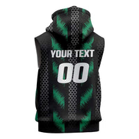 Custom Football Nigeria Sleeveless Zip Hoodie Soar Super Eagles