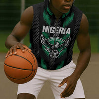 Custom Football Nigeria Sleeveless Zip Hoodie Soar Super Eagles