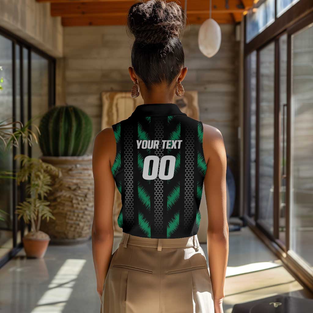 Custom Football Nigeria Women Sleeveless Polo Shirt Soar Super Eagles