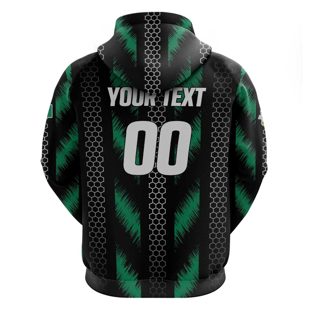 Custom Football Nigeria Zip Hoodie Soar Super Eagles