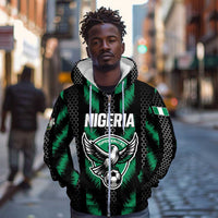 Custom Football Nigeria Zip Hoodie Soar Super Eagles