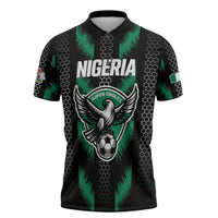 Custom Football Nigeria Zipper Polo Shirt Soar Super Eagles