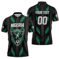 Custom Football Nigeria Zipper Polo Shirt Soar Super Eagles