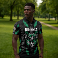 Custom Football Nigeria Zipper Polo Shirt Soar Super Eagles