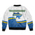 Ukraine Bomber Jacket Ukrainian Map Vyshyvanka Pattern - Wonder Print Shop