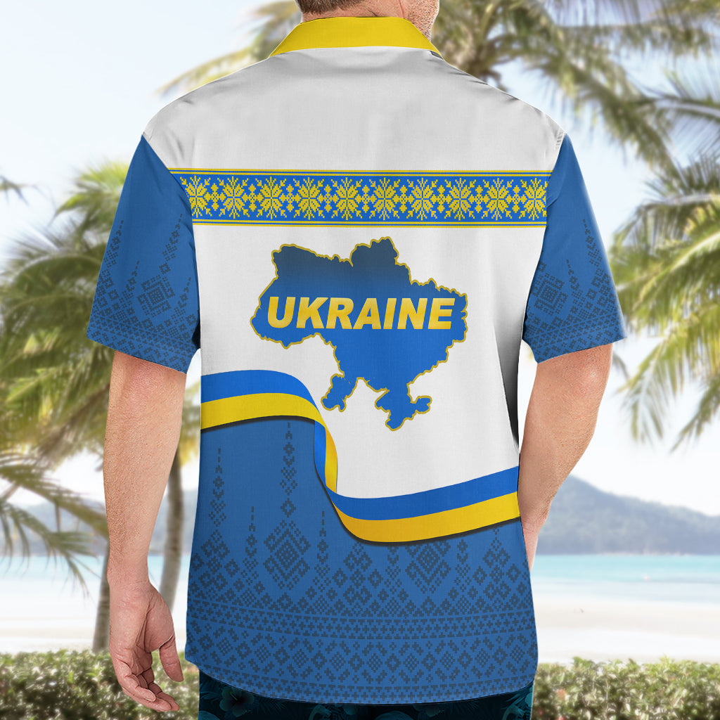 Ukraine Hawaiian Shirt Ukrainian Map Vyshyvanka Pattern - Wonder Print Shop