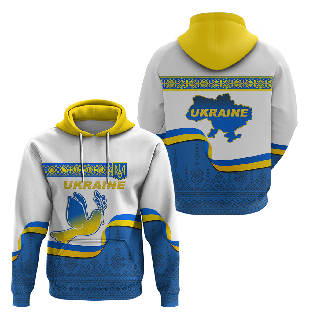 Ukraine Hoodie Ukrainian Map Vyshyvanka Pattern - Wonder Print Shop