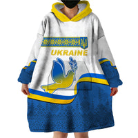 Ukraine Wearable Blanket Hoodie Ukrainian Map Vyshyvanka Pattern - Wonder Print Shop