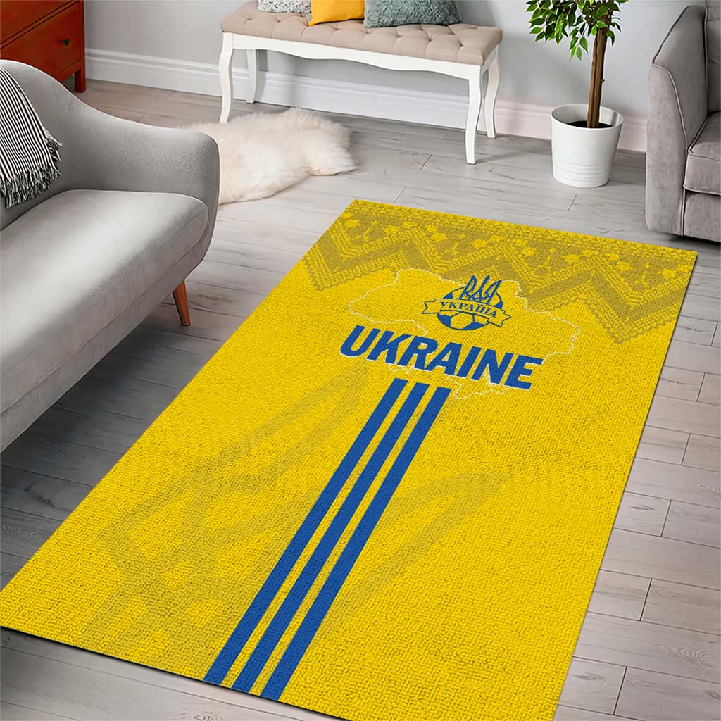 Ukraine 2024 Football Area Rug Ukrainian Folk Pattern - Wonder Print Shop