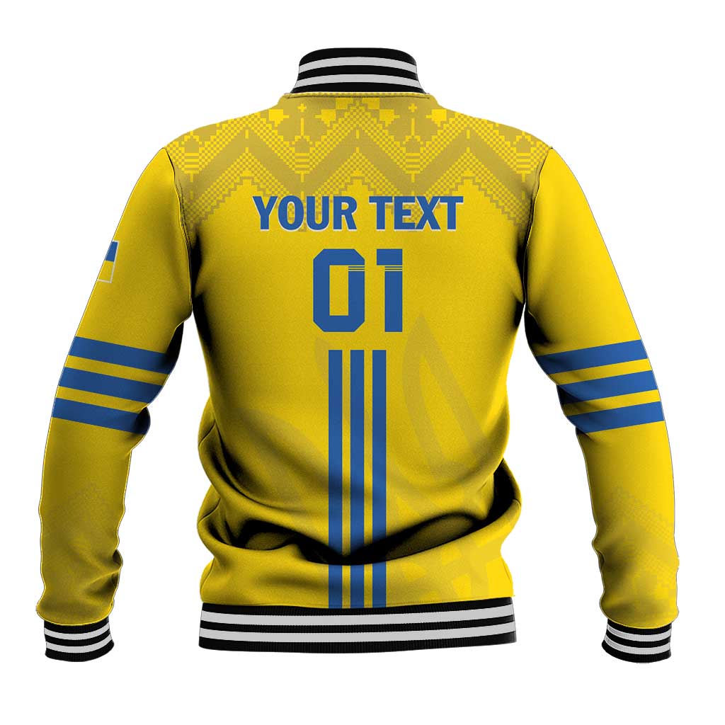 Custom Ukraine 2024 Football Baseball Jacket Ukrainian Folk Pattern - Wonder Print Shop