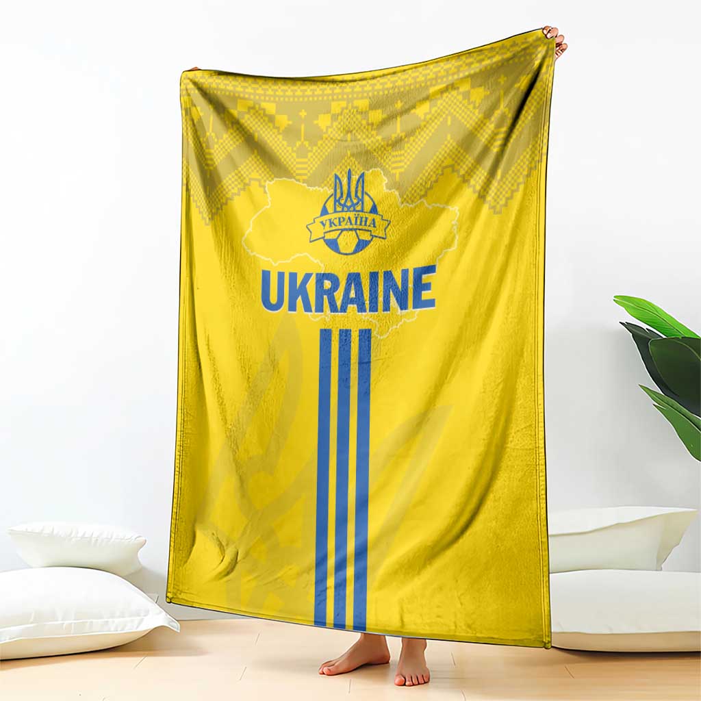 Ukraine 2024 Football Blanket Ukrainian Folk Pattern