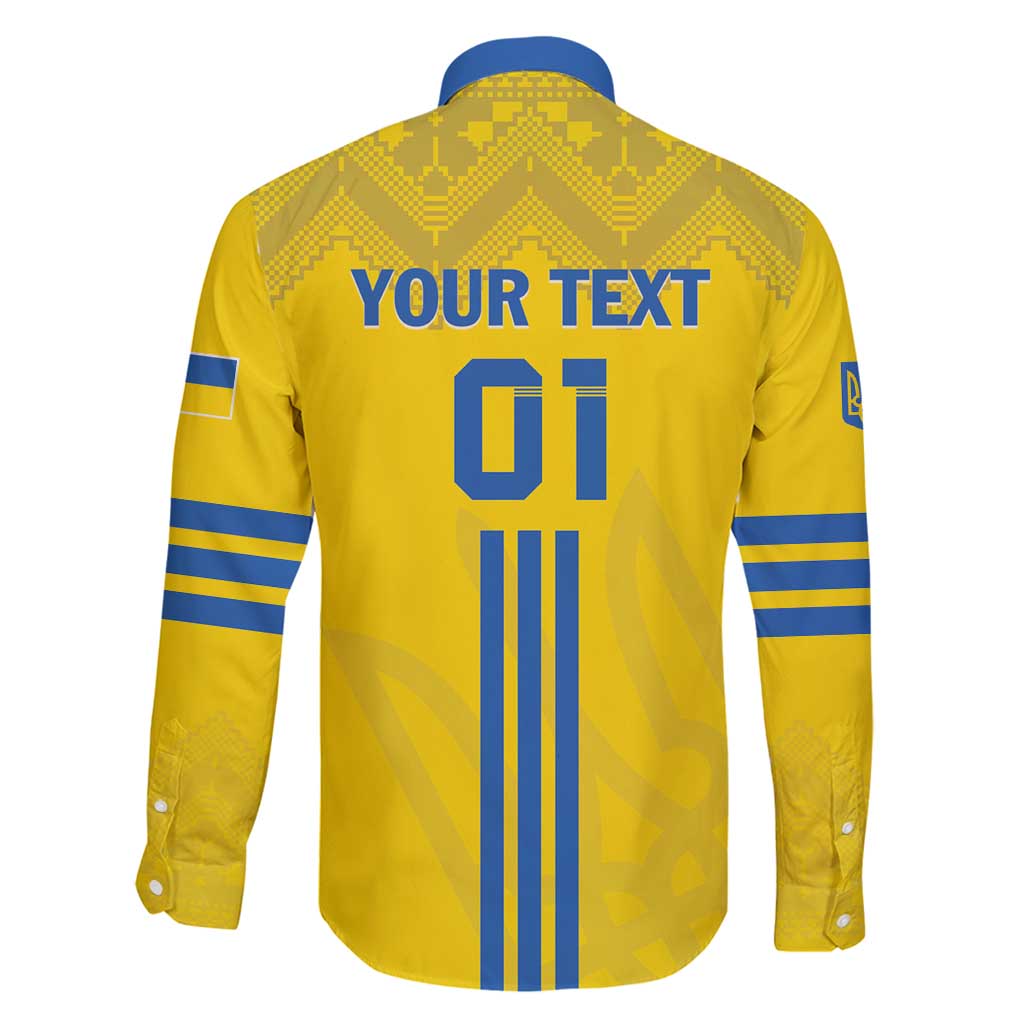 Custom Ukraine 2024 Football Family Matching Long Sleeve Bodycon Dress and Hawaiian Shirt Ukrainian Folk Pattern - Wonder Print Shop