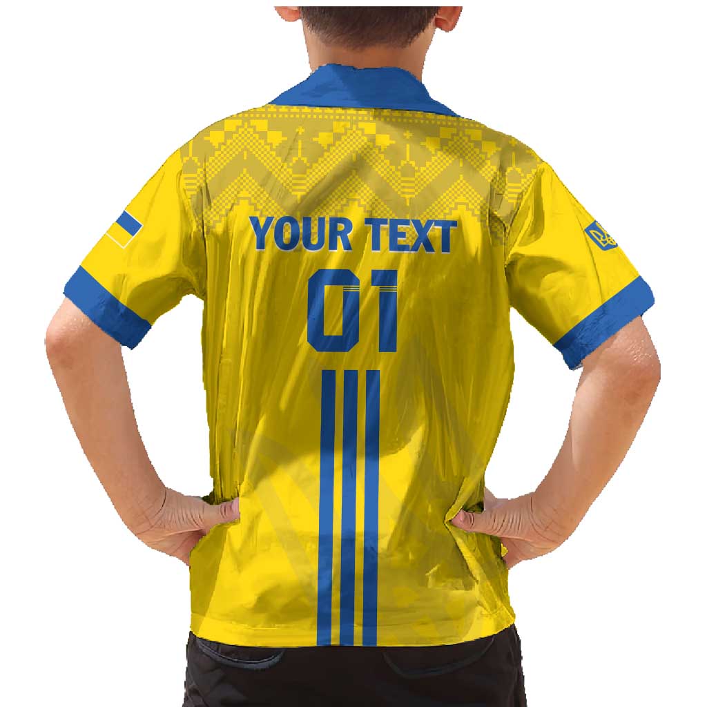 Custom Ukraine 2024 Football Family Matching Mermaid Dress and Hawaiian Shirt Ukrainian Folk Pattern - Wonder Print Shop