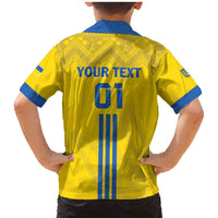 Custom Ukraine 2024 Football Family Matching Mermaid Dress and Hawaiian Shirt Ukrainian Folk Pattern - Wonder Print Shop