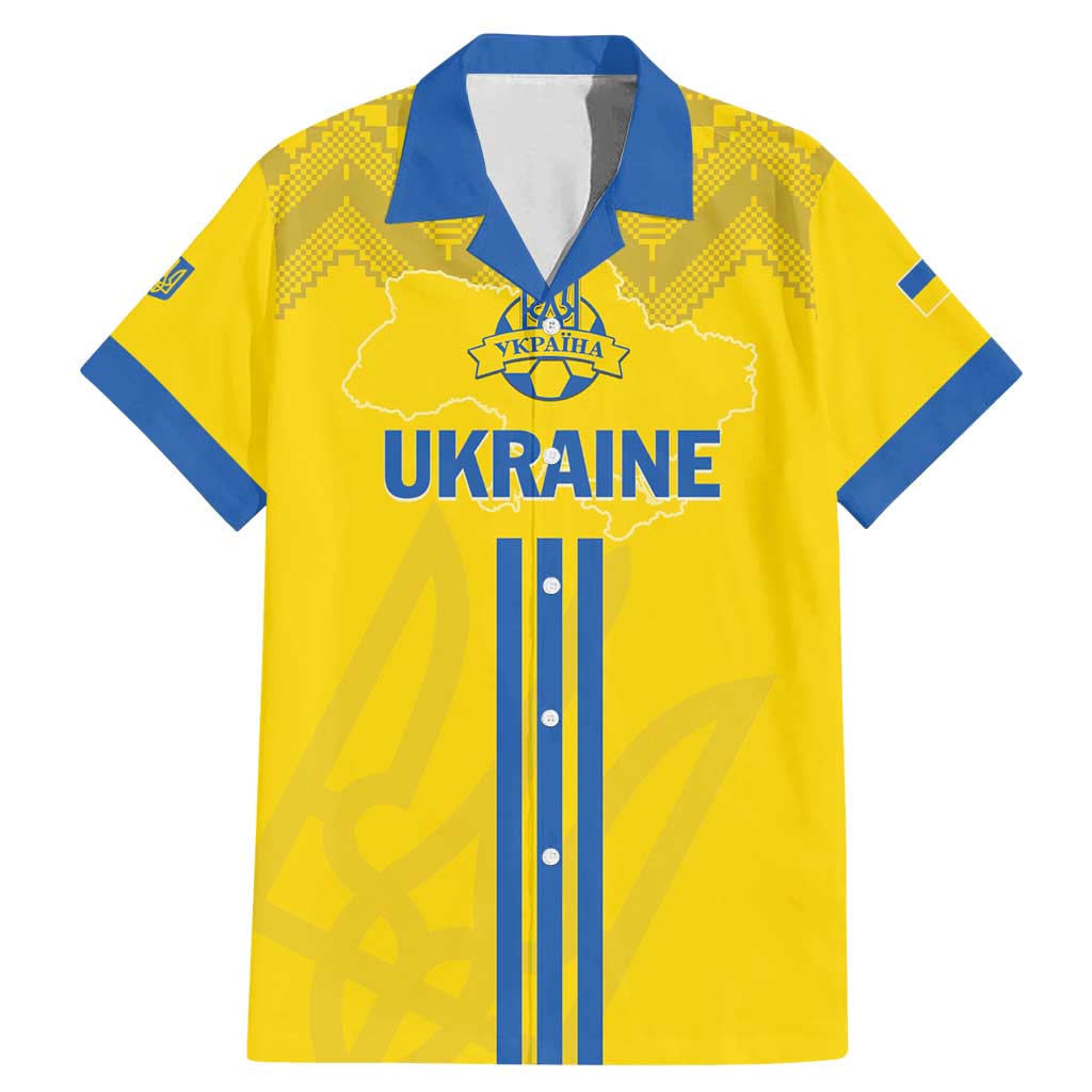 Custom Ukraine 2024 Football Family Matching Mermaid Dress and Hawaiian Shirt Ukrainian Folk Pattern - Wonder Print Shop