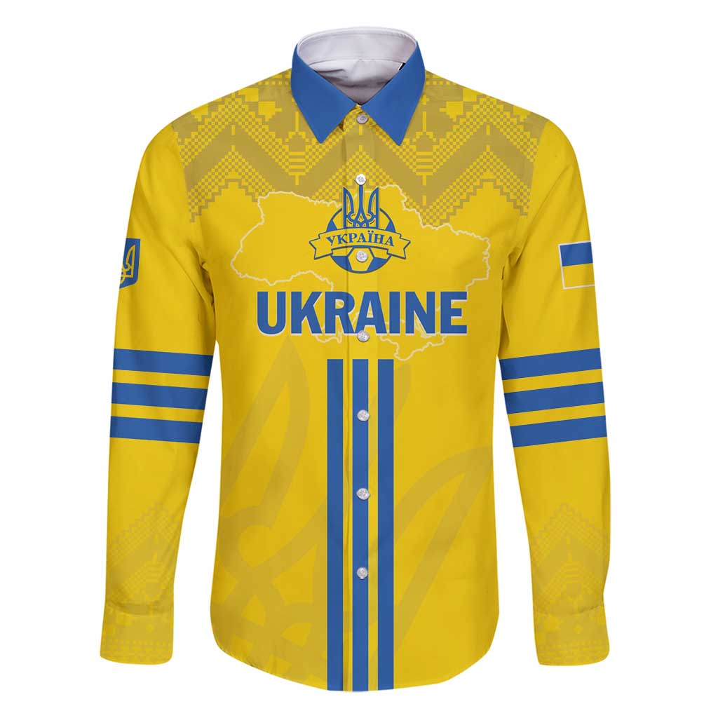 Custom Ukraine 2024 Football Family Matching Mermaid Dress and Hawaiian Shirt Ukrainian Folk Pattern - Wonder Print Shop