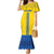 Custom Ukraine 2024 Football Family Matching Mermaid Dress and Hawaiian Shirt Ukrainian Folk Pattern - Wonder Print Shop