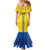 Custom Ukraine 2024 Football Family Matching Mermaid Dress and Hawaiian Shirt Ukrainian Folk Pattern - Wonder Print Shop