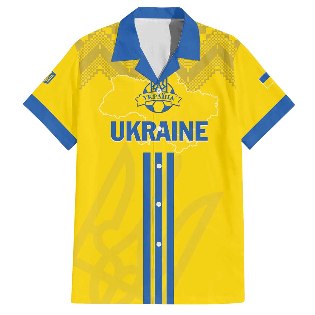 Custom Ukraine 2024 Football Family Matching Off Shoulder Maxi Dress and Hawaiian Shirt Ukrainian Folk Pattern - Wonder Print Shop