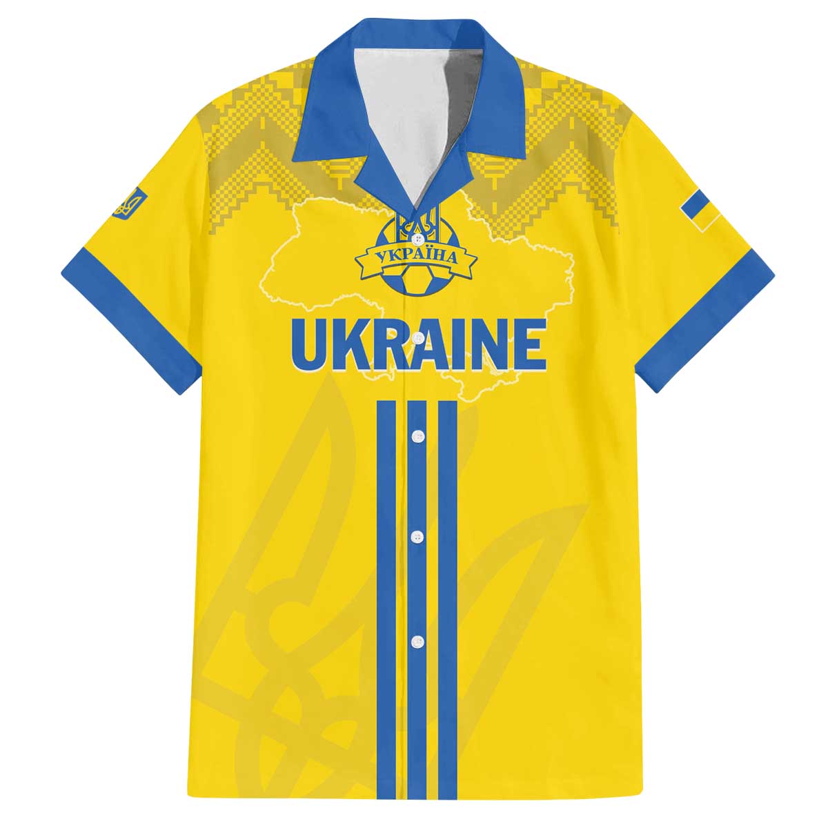 Custom Ukraine 2024 Football Family Matching Puletasi and Hawaiian Shirt Ukrainian Folk Pattern - Wonder Print Shop