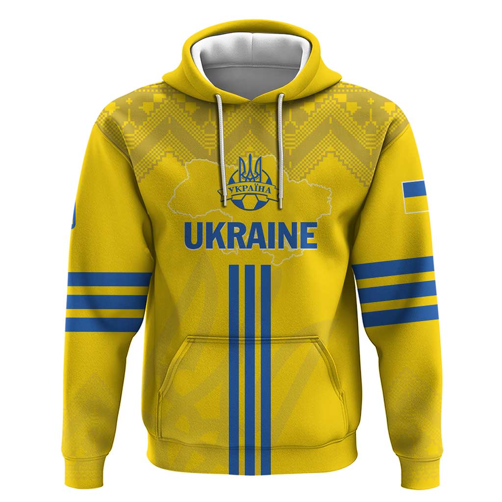 Custom Ukraine 2024 Football Hoodie Ukrainian Folk Pattern - Wonder Print Shop