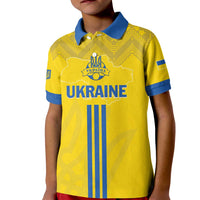 Custom Ukraine 2024 Football Kid Polo Shirt Ukrainian Folk Pattern - Wonder Print Shop