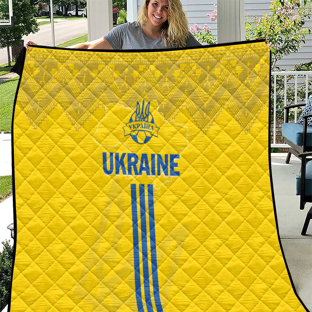 Ukraine 2024 Football Quilt Ukrainian Folk Pattern - Wonder Print Shop