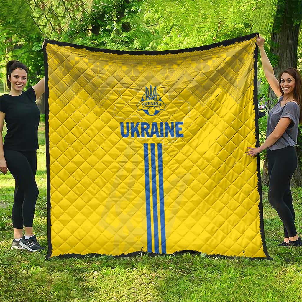 Ukraine 2024 Football Quilt Ukrainian Folk Pattern - Wonder Print Shop
