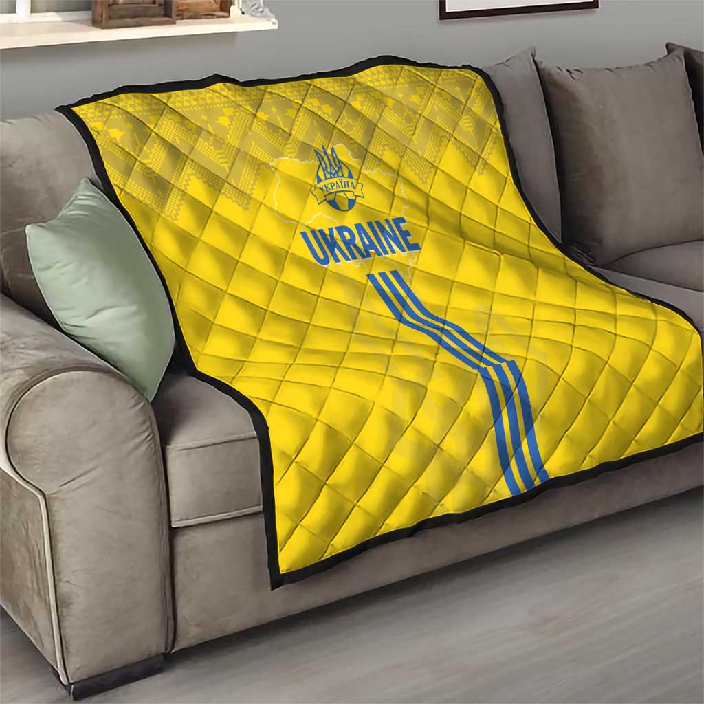 Ukraine 2024 Football Quilt Ukrainian Folk Pattern - Wonder Print Shop