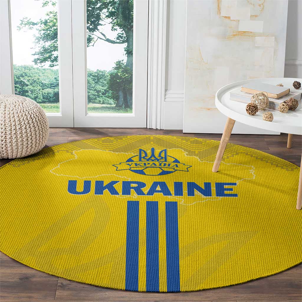 Ukraine 2024 Football Round Carpet Ukrainian Folk Pattern