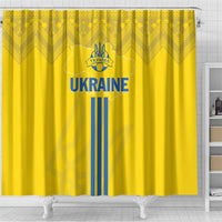 Ukraine 2024 Football Shower Curtain Ukrainian Folk Pattern
